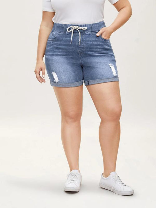 Stretchy Plus Size Denim Shorts