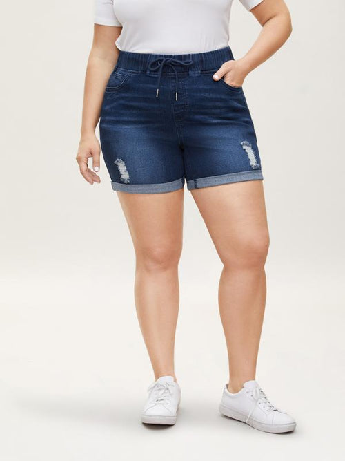 Stretchy Plus Size Denim Shorts