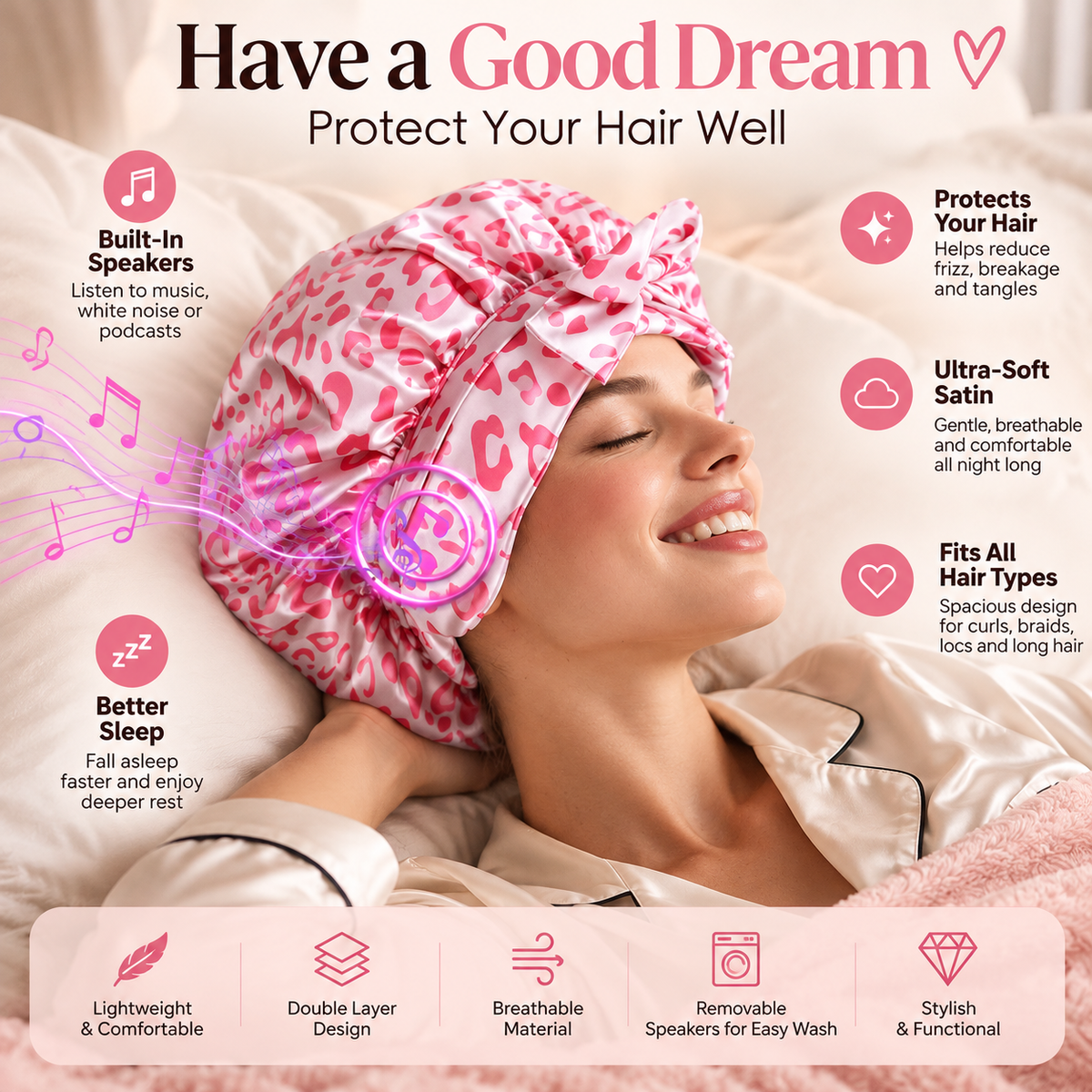 Dreamé™ - 3 in 1 Bluetooth Bonnet