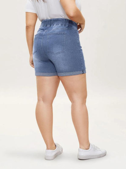 Stretchy Plus Size Denim Shorts