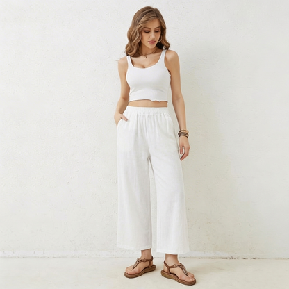 Unik - Wide Leg Relaxed Fit Pants
